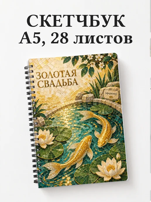 Скетчбук на золотую свадьбу