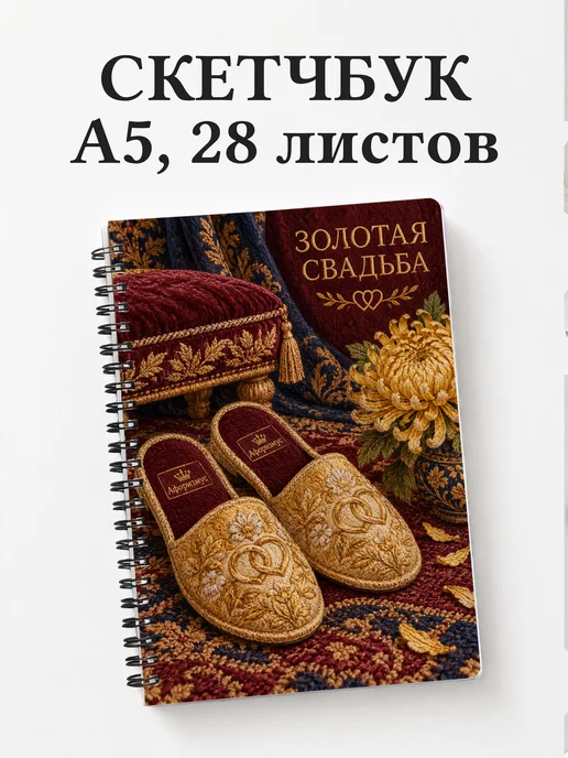 Скетчбук на золотую свадьбу