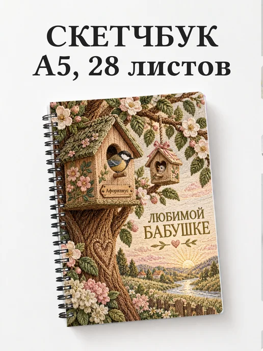 Скетчбук бабушке к рождению внука или внучки