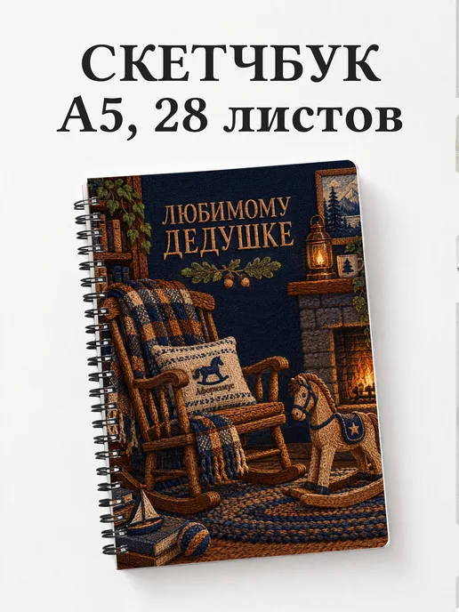 Скетчбук дедушке к рождению внука или внучки