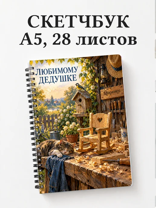 Скетчбук дедушке к рождению внука или внучки
