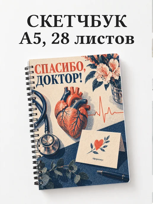 Скетчбук в благодарность врачу