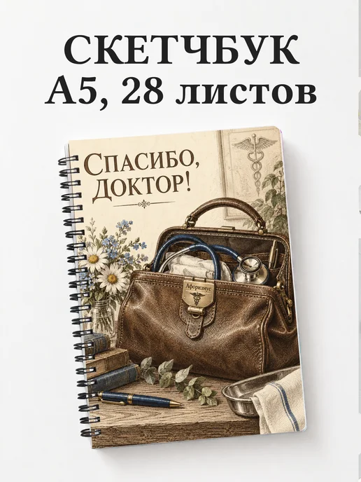 Скетчбук в благодарность врачу