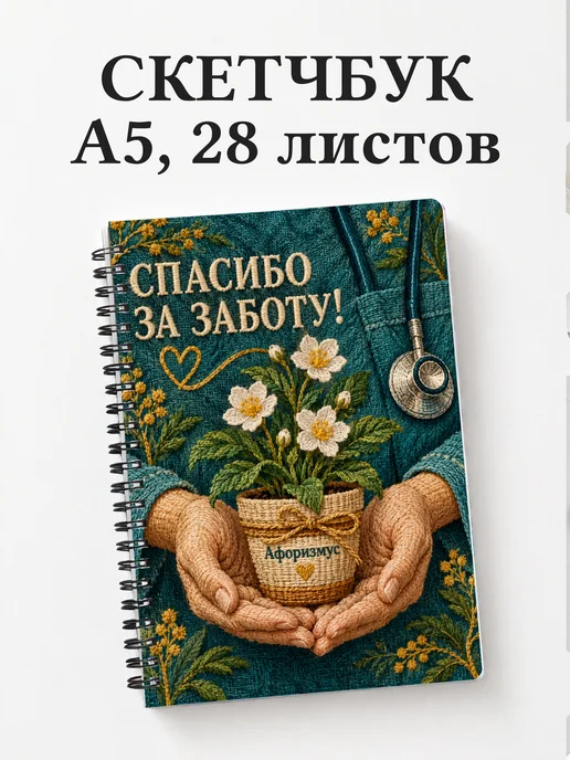 Скетчбук медсестре или медбрату в благодарность
