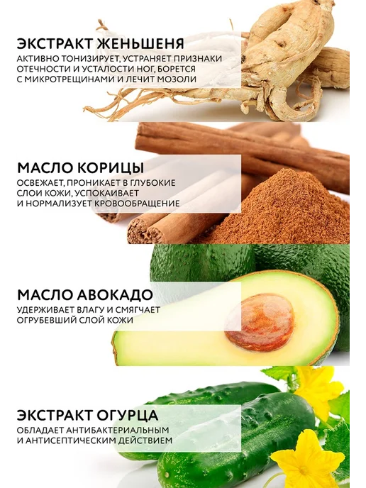 Мультивитаминный крем для ног с экстрактами корицы и женьшен…, вариант, фото 2