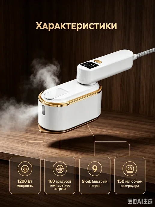 Отпариватель ручной для одежды, белый, фото 4