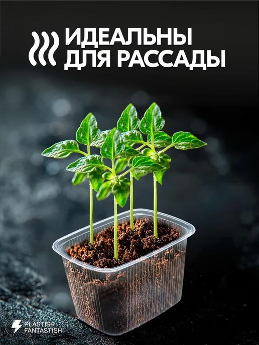 Нет бренда Контейнеры одноразовые с крышкой 350 мл 10 шт для еды и, 500 мл, 30 шт, фото 5