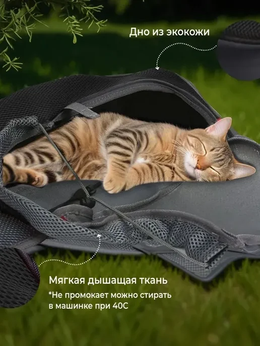 Переноска для кошек и мелких животных, дышащая, размер L, вариант, фото 2