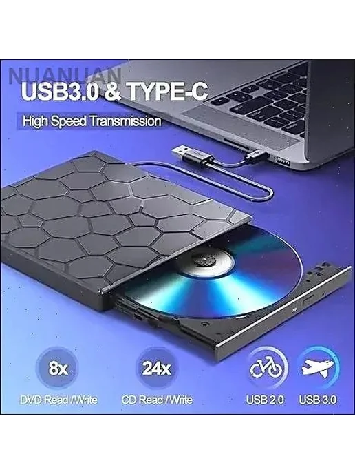 Внешний DVD привод USB 3.0 портативный, вариант, фото 4