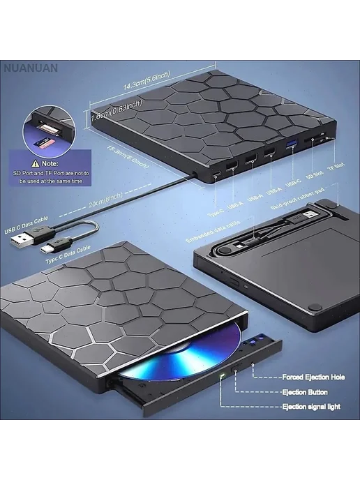 Внешний DVD привод USB 3.0 портативный, вариант, фото 5