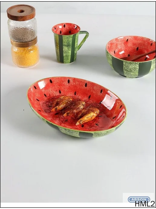 Фарфоровая миска круглая с фруктовым узором, 20.5 см, вариант, фото 5