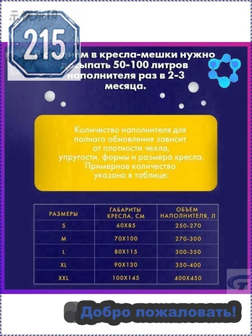Наполнитель для кресла-мешка, пенополистирол, 22 л, 22 л, фото 3