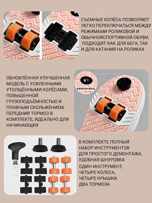 Детские роликовые кроссовки, зеленый, фото 6