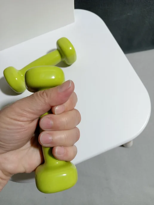 Гантели Starfit 0.5 кг виниловые зеленые (б у), 500 г, фото 5