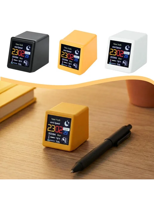 Настольные электронные часы с Wi-Fi - Orange, оранжевый, фото 2