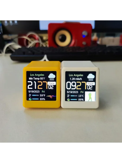 Настольные электронные часы с Wi-Fi - Orange, оранжевый, фото 4