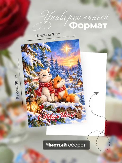 История открыток Открытки новый год 2027 Коза Символ года, голубой, фото 2