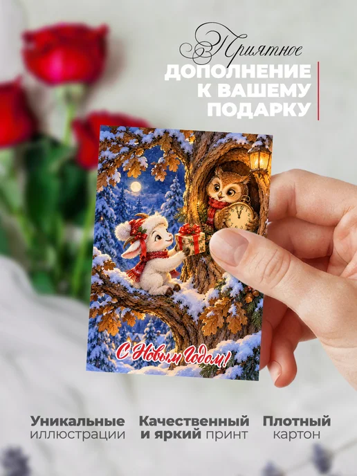 История открыток Открытки новый год 2027 Коза Символ года, голубой, фото 7