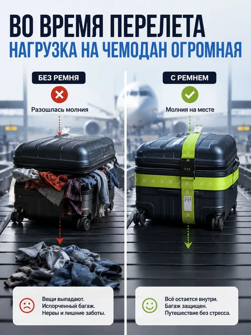 Ремень для багажа с кодовым замком, оранжевый, 2 шт, синий, фото 5