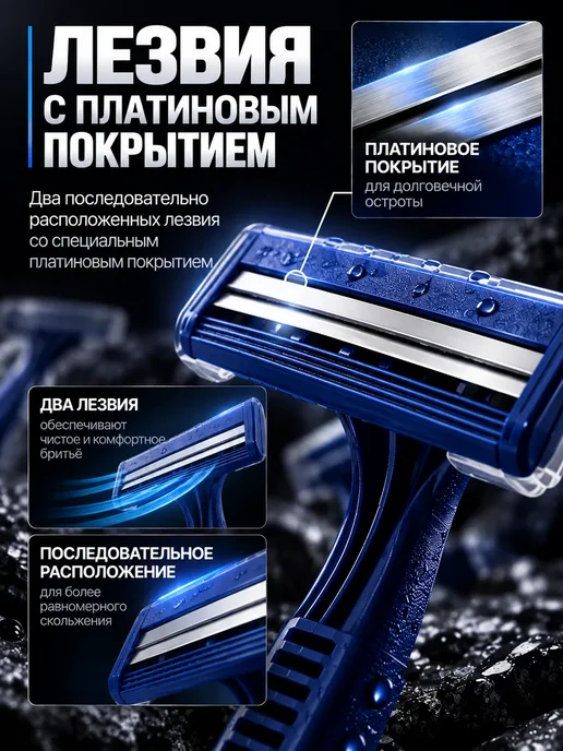 Чинури Станки для бритья мужские, синий, фото 3