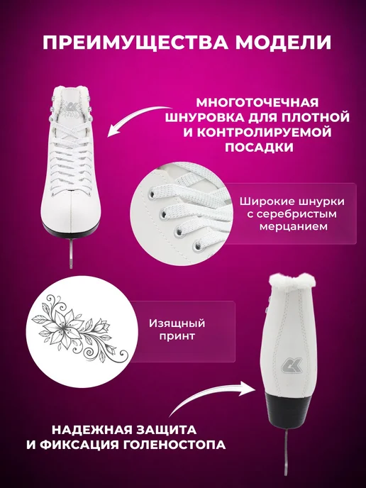 Коньки фигурные SPORT COLLECTION с мехом, вариант, фото 5