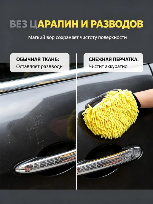 Автомобильная двухсторонняя рукавица из микрофибры, вариант, фото 8