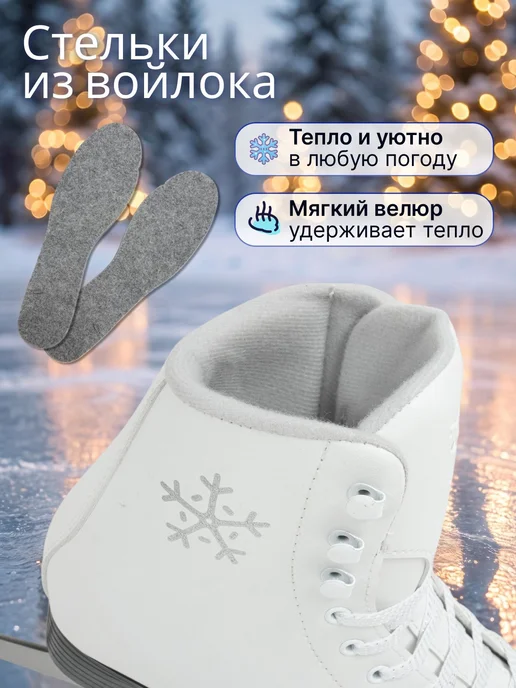 Коньки фигурные YOKI Naomi утепленные для девочки, голубой, фото 2