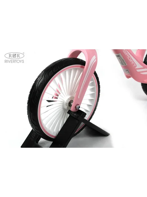 River Toys Детский беговел 12" HB-007-12 синий балансбайк 2+ лет, розовый, фото 5