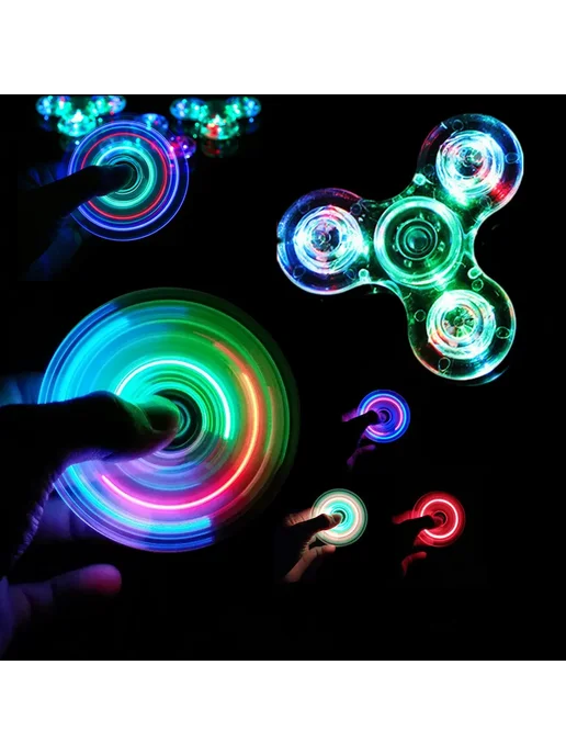 Нет бренда LED Спиннер антистресс желтый, желтый, фото 2