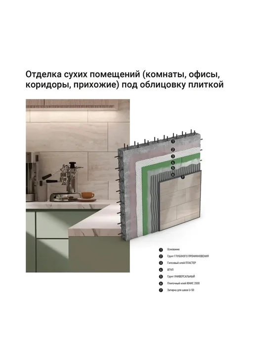 Клей для плитки керамогранита камня Unis 2000 класс С1 T, вариант, фото 4