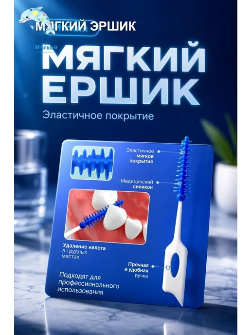 Межзубные ершики, диаметр 1 мм, мягкая щетина, 20 шт, 20 шт, фото 5