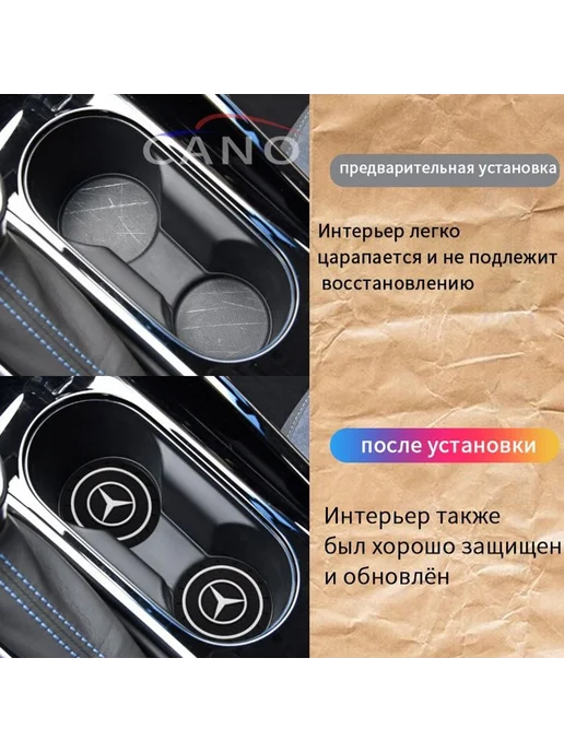 Автомобильный держатель для чашек, ПВХ, диаметр 72 мм, 2 шт, 2 шт, фото 2
