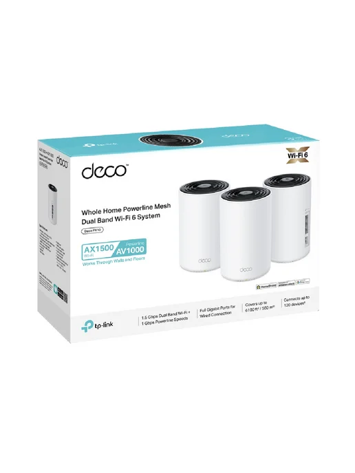 TP-link Deco PX10 (2-pack) — Mesh Wi-Fi 6 AX1500 с Powerline AV1000, 3 шт, фото 5