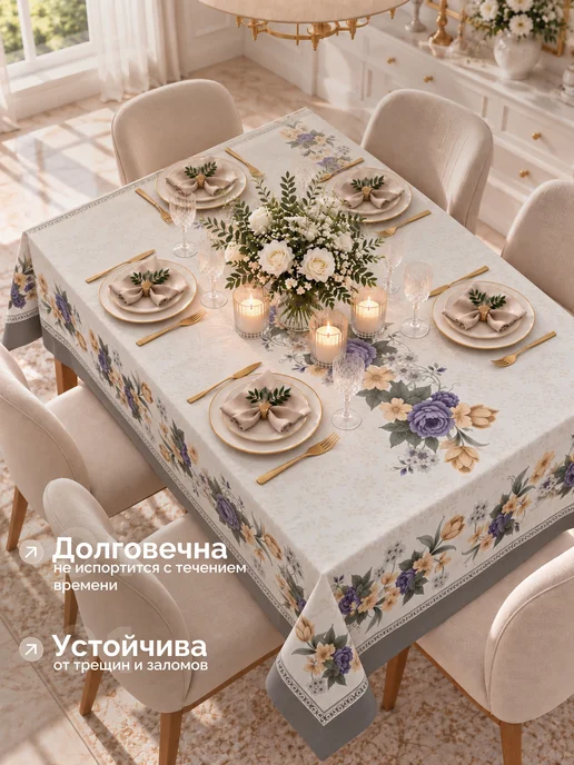 Яблочная долька Скатерть клеенка на стол на кухню 110х140, 120x150, фото 5