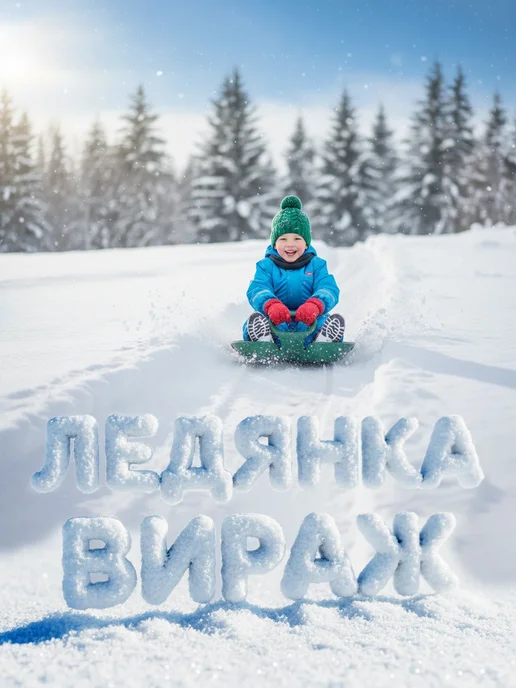 Ледянка детская с мягкой сидушкой и ручкой, вариант