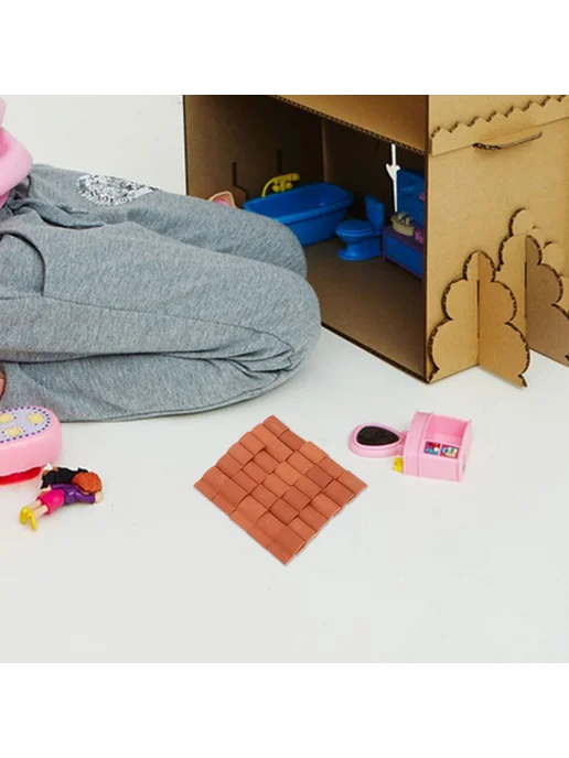 Мини-черепица глиняная коричневая, 60 шт, 60 шт, фото 3