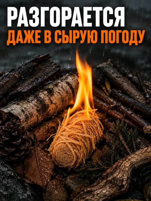 Древесные роллы для розжига дров углей мангалов, бежевый, фото 7