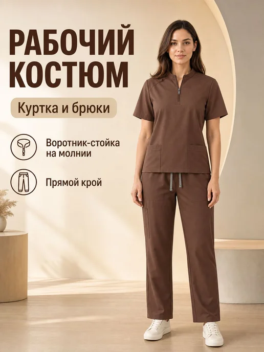 Рабочий костюм из брюк и пиджака, полиэстер, вариант