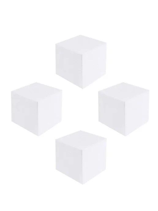 Белые квадратные блоки из поролона 15×15 см, 4 шт, 15x15 см, 4 шт