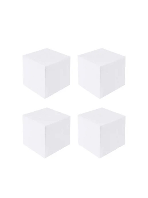 Белые квадратные блоки из поролона 15×15 см, 4 шт, 15x15 см, 4 шт, фото 3