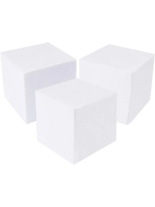 Белые квадратные блоки из поролона 15×15 см, 4 шт, 15x15 см, 4 шт, фото 4