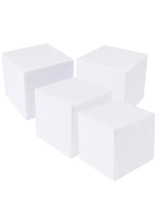 Белые квадратные блоки из поролона 15×15 см, 4 шт, 15x15 см, 4 шт, фото 5