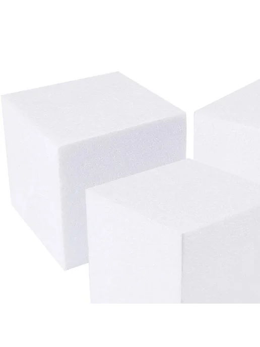 Белые квадратные блоки из поролона 15×15 см, 4 шт, 15x15 см, 4 шт, фото 6