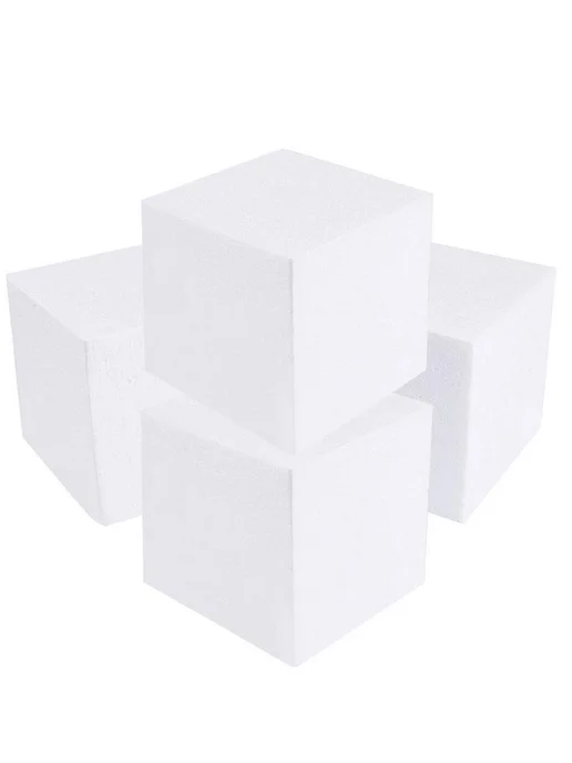 Белые квадратные блоки из поролона 15×15 см, 4 шт, 15x15 см, 4 шт, фото 8