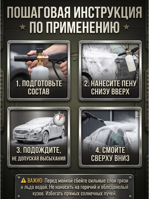 Нет бренда Автошампунь для бесконтактной мойки автошампунь, ТАНКИСТ, 1 л, фото 7