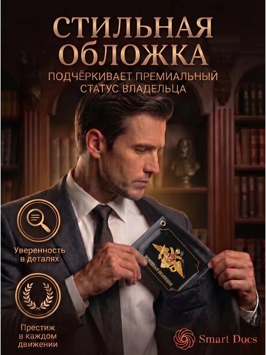 Обложка на удостоверение Военная полиция натуральная кожа — фото 3
