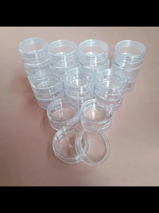 Косметические баночки 5 мл, 50 шт, прозрачные, 5 мл, 50 шт, фото 6