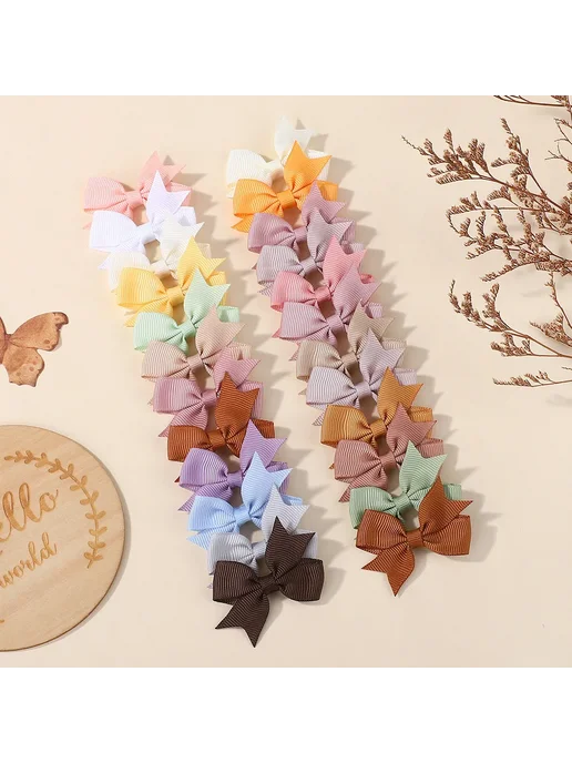 Baby Bows Мини-заколки для волос 24 шт, полиэстер, для дет, 24 шт