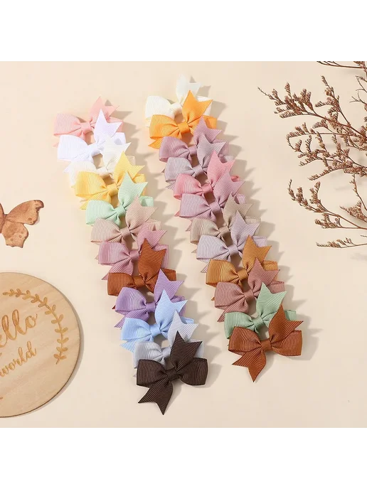 Baby Bows Мини-заколки для волос 24 шт, полиэстер, для дет, 24 шт, фото 4