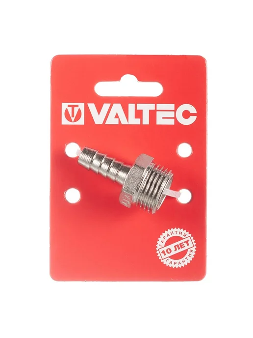 Штуцер Valtec для присоединения шланга 1 2 НР(ш) х 10 мм, серый, фото 2